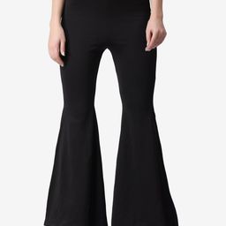 Popwings Women Smart Flared High-Rise Easy Wash Bootcut Trousers-image-61