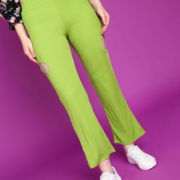 Popwings Women Relaxed High-Rise Cut Out Easy Wash Trousers-image-86
