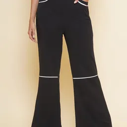 VESTIDO MODAS Women High-Rise Piping Detail Slim Fit  Easy Wash Bootcut Trousers-11