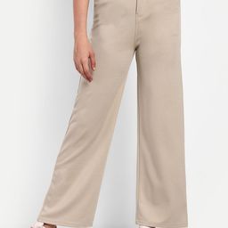 Next One Women Smart Loose Fit High-Rise Easy Wash Stretchable Parallel Trousers-picture-39