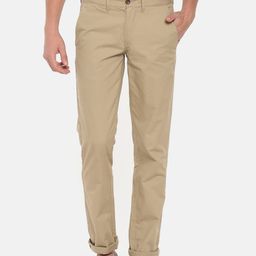 t-base Men Beige Easy Wash Trousers-image-77