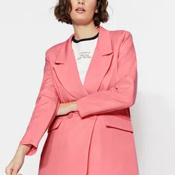 Trendyol Notched Lapel Collar Double-Breasted Blazers-image-75