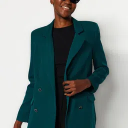 Trendyol Notched lapel Collar Double-Breasted Blazers-image-25