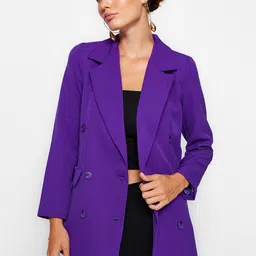 Trendyol Notched Lapel Double-Breasted Blazers-picture-40