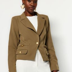 Trendyol Single-Breasted Notched Lapel Crop Blazers-image-48