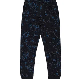 Alan Jones Boys Navy-Blue & Light-Blue Printed Joggers-picture-19