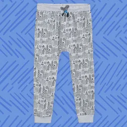 MINI KLUB Boys Grey Printed Joggers-image-92