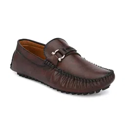 Prolific Men Brown Printed Loafers-image-44