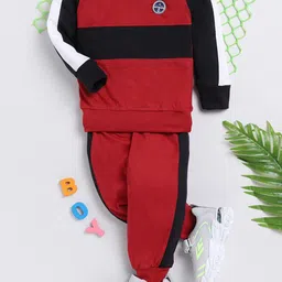 carrydreams Boys Colourblocked Pure Cotton T-shirt with Joggers-image-95