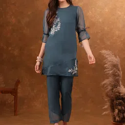 Anouk Floral Embroidered Straight Co-Ords-image-10