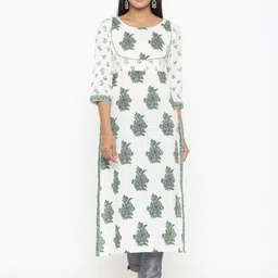 RANGMAYEE Floral Printed Regular Pure Cotton Kurta With Trouser-picture-12