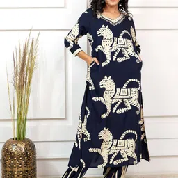 Vishudh Printed A-Line Kurta with Salwar-picture-29