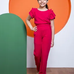 NEUDIS Girls Ruffles Sleeves Top With Trousers-image-88