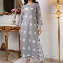 KALINI Floral Printed Regular Kurta With Trouser-31