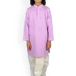 Sethukrishna Boys Purple and White Pure Cotton Kurta with Dhoti Pant-picture-29