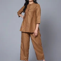 Bani Women Mandarin Collar Tunic with Trousers-image-65