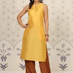 Ode by House of Pataudi Mandarin Collar Kurta With Palazzos-picture-34