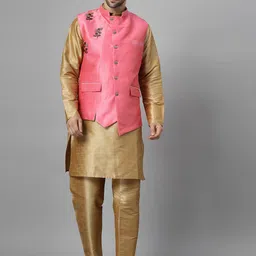 Utsav Fashion Men Regular Beads and Stones Kurta with Trousers-image-117