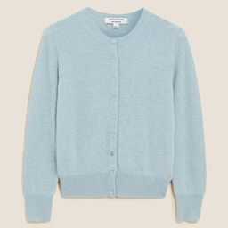 Marks & Spencer Women Blue Cashmere Cardigan-image-2