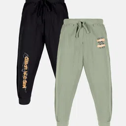 KiddoPanti Boys Pack Of 2 Pure Cotton Joggers-image-34