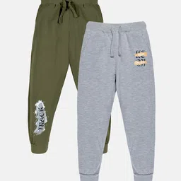 KiddoPanti Boys Pack Of 2 Pure Cotton Joggers-image-36