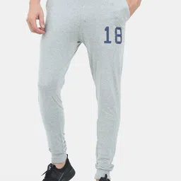 ARDEUR Men Grey Melange Solid Cotton Joggers-image-81