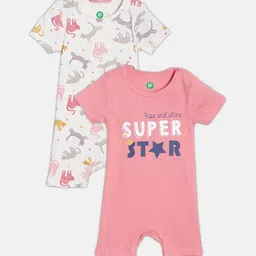 YK Organic Infant Boys Pack Of 2 Printed Organic Cotton Rompers-20