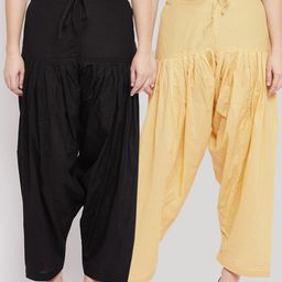 Clora Creation Women Pack Of 2 Solid Pure Cotton Salwars-image-18