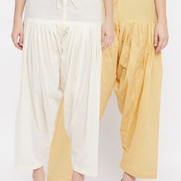 Clora Creation Women Pack Of 2 Solid Pure Cotton Salwars-image-62