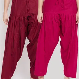 Clora Creation Women Pack Of 2 Solid Pure Cotton Salwars-image-6