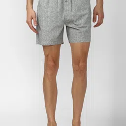 Peter England Men Grey & White Printed Pure Cotton Boxers-picture-27