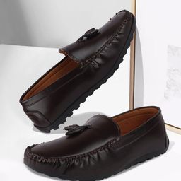 FAUSTO Men Brown PU Casual Loafers-image-70