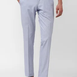 SIMON CARTER LONDON Men Checked Slim Fit Formal Trousers-image-25