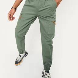 max Boys Mid-Rise Pure Cotton Cargo Joggers-image-26