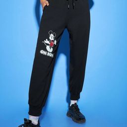 Bewakoof X Streetwear Women Black Solid Cotton Oversized Joggers-image-88