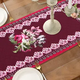 Dakshya Industries Maroon Printed Table Runner image 2