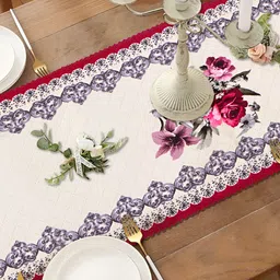 Dakshya Industries White Printed Table Runner image 3
