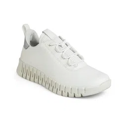 ECCO Women Round Toe Leather Sneakers-image-14