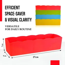 Kuber Industries Red 6 Pieces Multi-Utility Organisers image 3