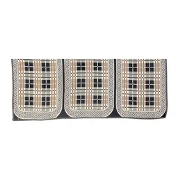 ROMEE Set Of 6 Cream-Coloured & Black Checked Sofa Covers image 2