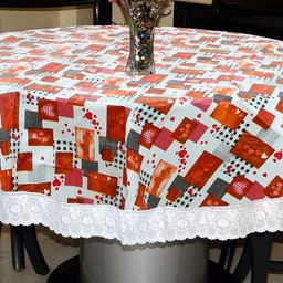 Dakshya Industries Red Printed 6-Seater Table Cover image 2