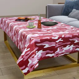 Dakshya Industries Rust Red & White Printed Rectangular 4-Seater Table Cover image 2