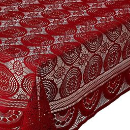 Kuber Industries Maroon-Coloured Self-Design Cotton 4-Seater Rectangular Table Cover image 2