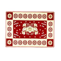 BELLA TRUE Red & Beige Floral Printed Rectangular Table Cover image 2
