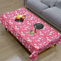 Dakshya Industries Maroon-Coloured & White Printed Rectangular 4-Seater Table Cover image 2