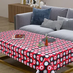 Dakshya Industries Red & White Printed Rectangular 4-Seater Table Cover image 2