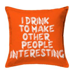 HOUZZCODE Orange & Yellow Set of 2 Typography Square Cushion Covers image 4