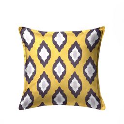 HOUZZCODE Mustard & White Set of 2 Geometric Square Cushion Covers image 3