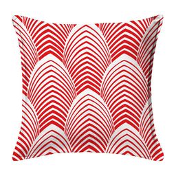 HOUZZCODE Splendor Black & Red Set of 2 Geometric Square Cushion Covers image 3