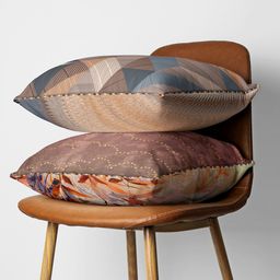 BIANCA Brown & Beige Set of 2 Abstract Square Cushion Covers image 4